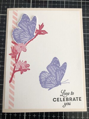 Card Set Of 4 Stampin Up Lovely Lilac Butterflies Any Occasion | eBay