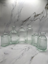 Set of 6 clear glass vases 822