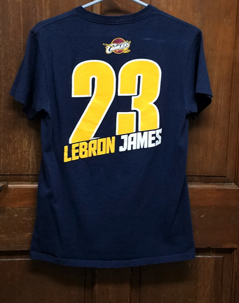 Majestic Lebron James #23 Cleveland Cavaliers Navy Blue T-Shirt