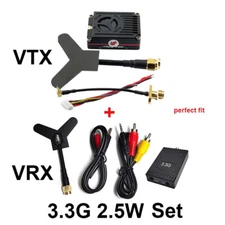 Sologood 3.3GHz 2.5W FPV Video Transmitter VTX 8CH 4000mW RX Receiver Kit for