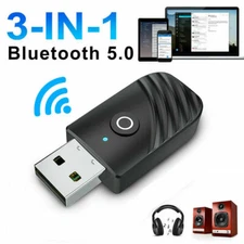 Wireless USB Bluetooth 5.0 Audio Transmitter Receiver 3in1 Adapter For TV PC Car