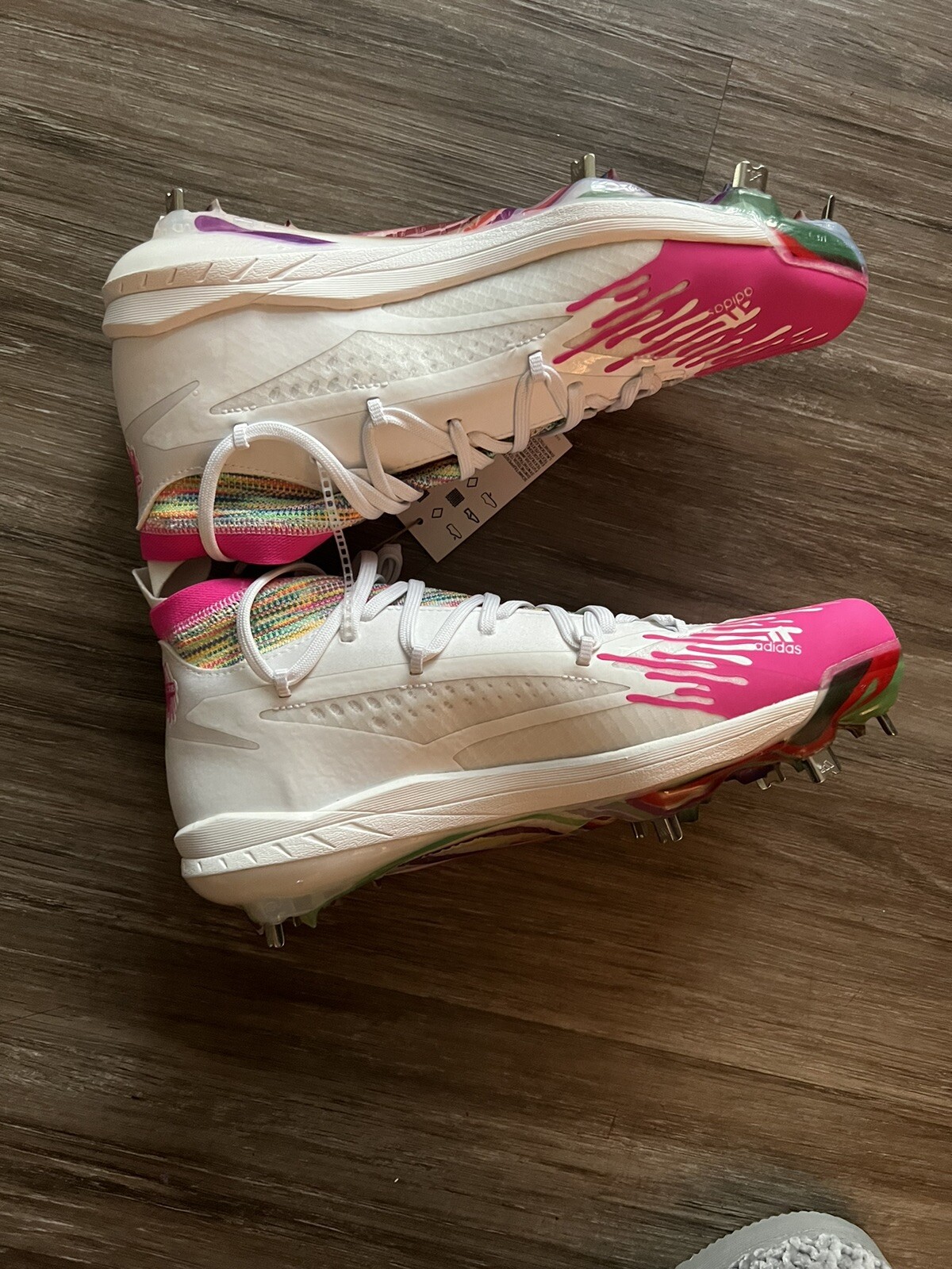 Adidas Adizero 8 Apex Drip Fernando Tatis White Pink Baseball Cleats