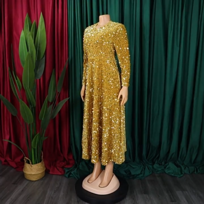 Women' Elegant Sequins Midi Prom Dress Sparkly Dresses Cocktail Party Gowns  | eBay