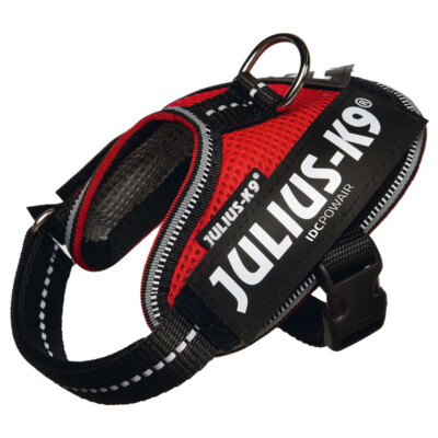 Julius-K9 Hundegeschirr IDC Powair rot - Atmungsaktive Sommer-Variante S-XL