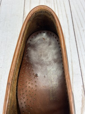 LL Bean Loafers Shoes Kiltie Tassel Slip On Handsew Brown  display picture 2