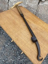 (n° 19 old tool, OUTIL ANCIEN, PAROIR  A Talonnière DE SABOTIER FORGÉ  XIXe