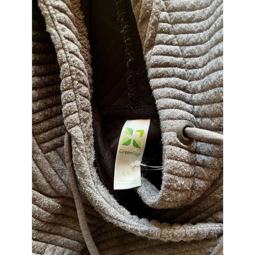 GreenTea gray quilted hoodie - L - Picture 4 of 4