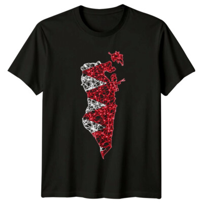 Bahrain Karte Flagge Abstrakt Wahrzeichen Herren T-Shirt Damen Grafik Tee Unisex