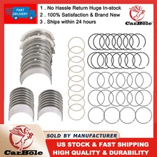 Main & Rod Bearings w/ Piston Rings Kit For GMC Chevrolet LS Gen III IV 4.8 5.3