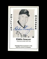 Eddie Sawyer Hand Signed 1979 Diamond Greats Philadelphia Phillies Autograph