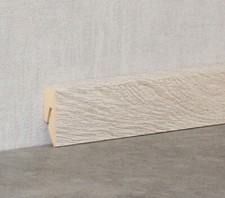 Sockelleiste Eiche Weiß 40mm Cube  K40C Fußleiste Vinyl Laminat Clips Ecken