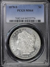 1878-S $1 Morgan Silver Dollar PCGS MS 64 | Uncirculated UNC BU