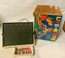 VINTAGE 1967 HASBRO LITE BRITE WITH COLOR PEGS AND BOX