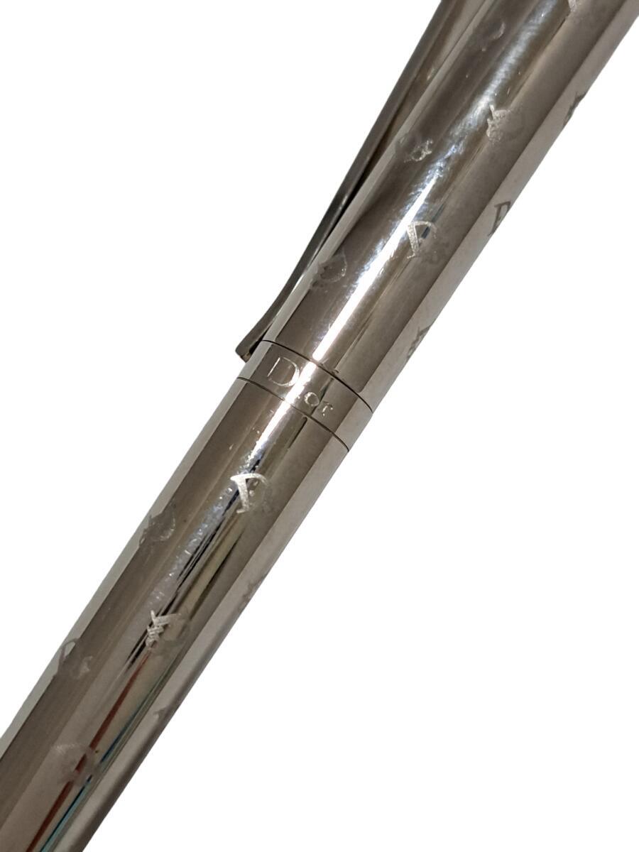 Authentic Christian Dior Ballpoint Pen Silver color Logo Twist