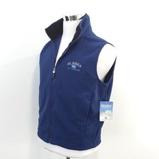 NEW Polar  Alaska 49th State  Mens Size S Classic Blue Zip Front Fleece Vest NWT
