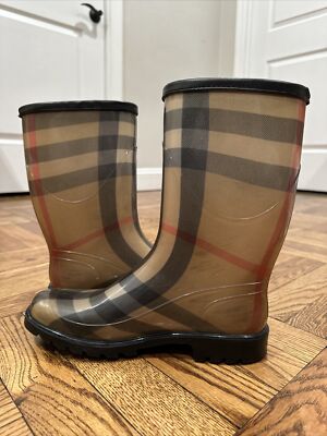 BURBERRY Haymarket Rain Boots Classic Check Size 35 Made In Italy READ! BURBERRY HAYMARKET CHECK RAIN BOOTS – Caroline main image 2