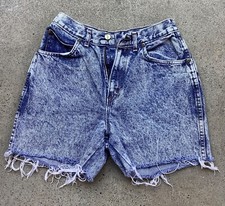 Vtg 80s Chic Acid Washed Cutoff Jeans Shorts USA Frayed 27 Waist Size 6 Petite
