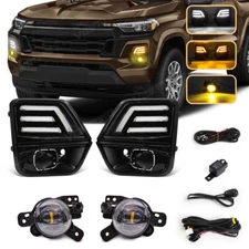 For 2023-2025 Chevrolet Colorado LED DRL Daytime Running Yellow Fog Light Kits