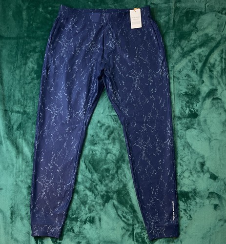 PETER MILLAR Mens LARGE Atlas Marble Performance Golf Pants Navy Blue - Picture 10 of 12