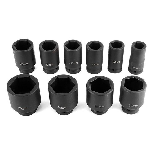 10PC 3/4" DRIVE DEEP IMPACT Socket Set 22-50mm HGV Long Reach Impact Socket AU - Picture 7 of 9