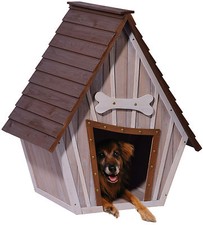 Große Hundehütte mit Spitzdach Hundehaus Hundebox Wetterfest Holz L Outdoor