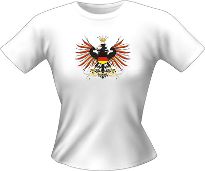Lady T- Shirt tailliert sexy - Deutschland Adler Wappen -  S M L XL tailliert