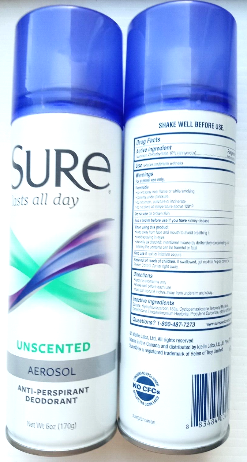 SURE lasts All Day AntiPerspirant & Deodorant 6 oZ Aerosol Spray