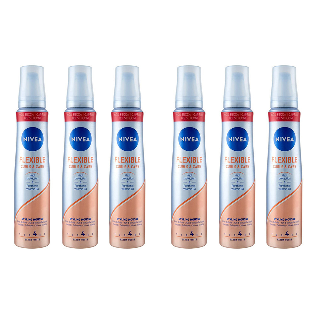 Nivea Mousse Capelli Ricci Styling Extra Strong 150ml - Set da 6