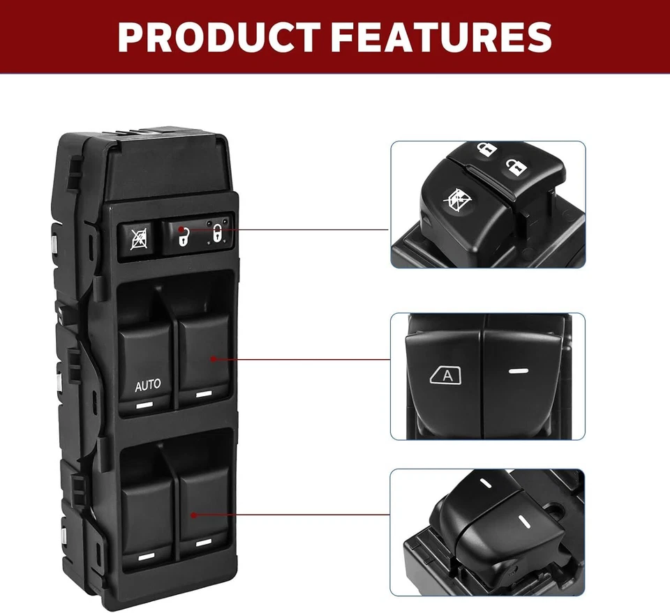 Jeep Compass Patriot 2011-2014 Power Window Switch - Driver Side Master Door Con Foto 4 de 4