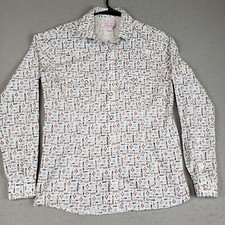 Panhandle Square Pearl Snap Long Sleeve Shirt 2 Pockets Geometric Women's Small