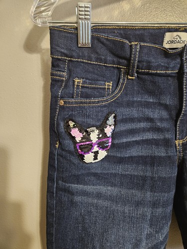 Jordache Girls French Bulldog Graphic Stretch Denim Jean Bermuda Short SIze 16 - Picture 4 of 7