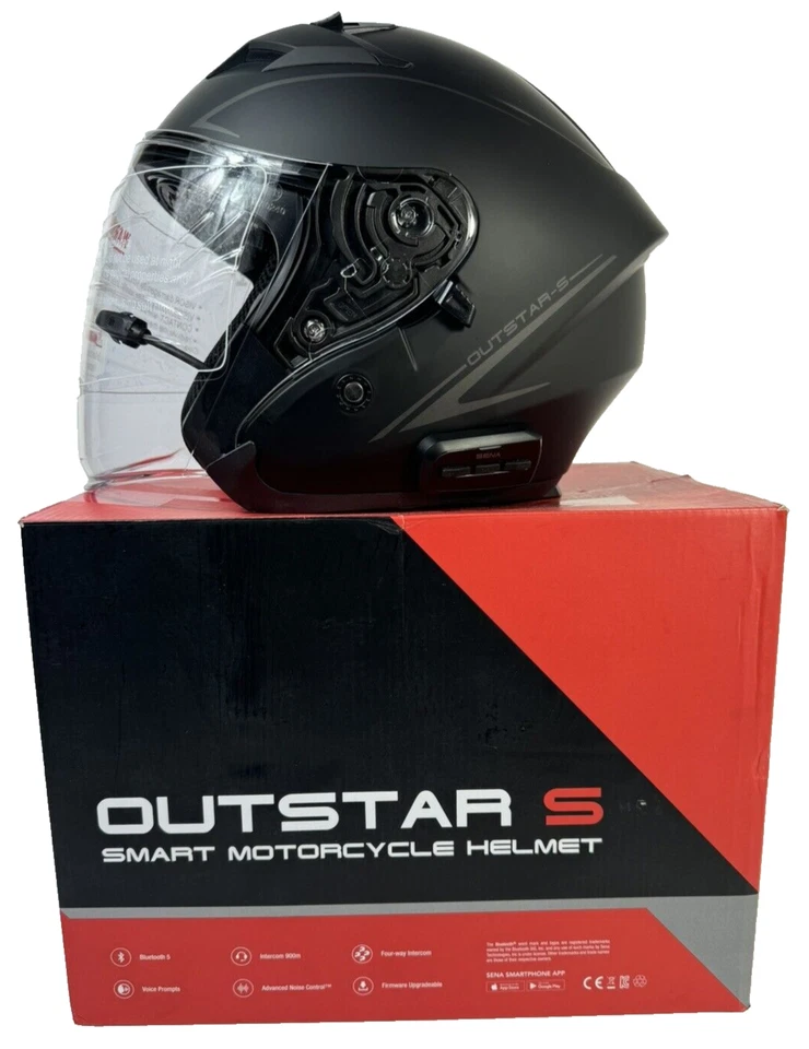 SENA Jethelm OUTSTAR S schwarz matt Bluetooth 5 Headset HD-Intercom Gr. XL 63/64 - Bild 4 von 4