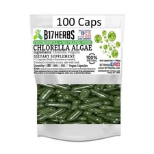 Chlorella Veggie Capsules - Superfood - Green Algae - 100 Caps, 500mg