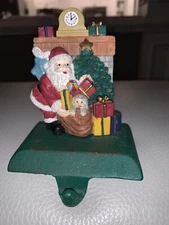 Santa Stocking Hanger cast iron base 4”