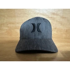 Hurley L-XL Gray Fitted Flexfit Hat Cap Mens