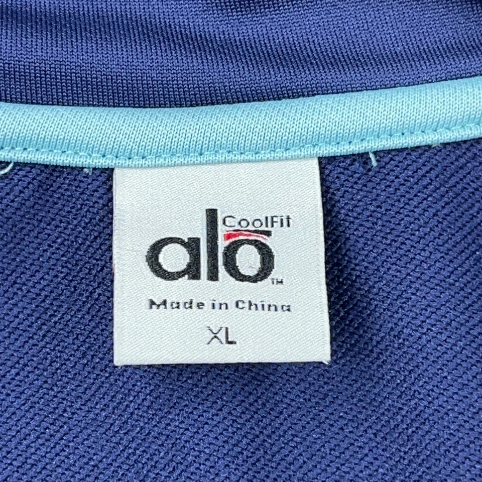 ALO Jacket Women XL Blue Yoga Cool Fit Active Full Zip Pockets Thumbholes - Image 3 of 4