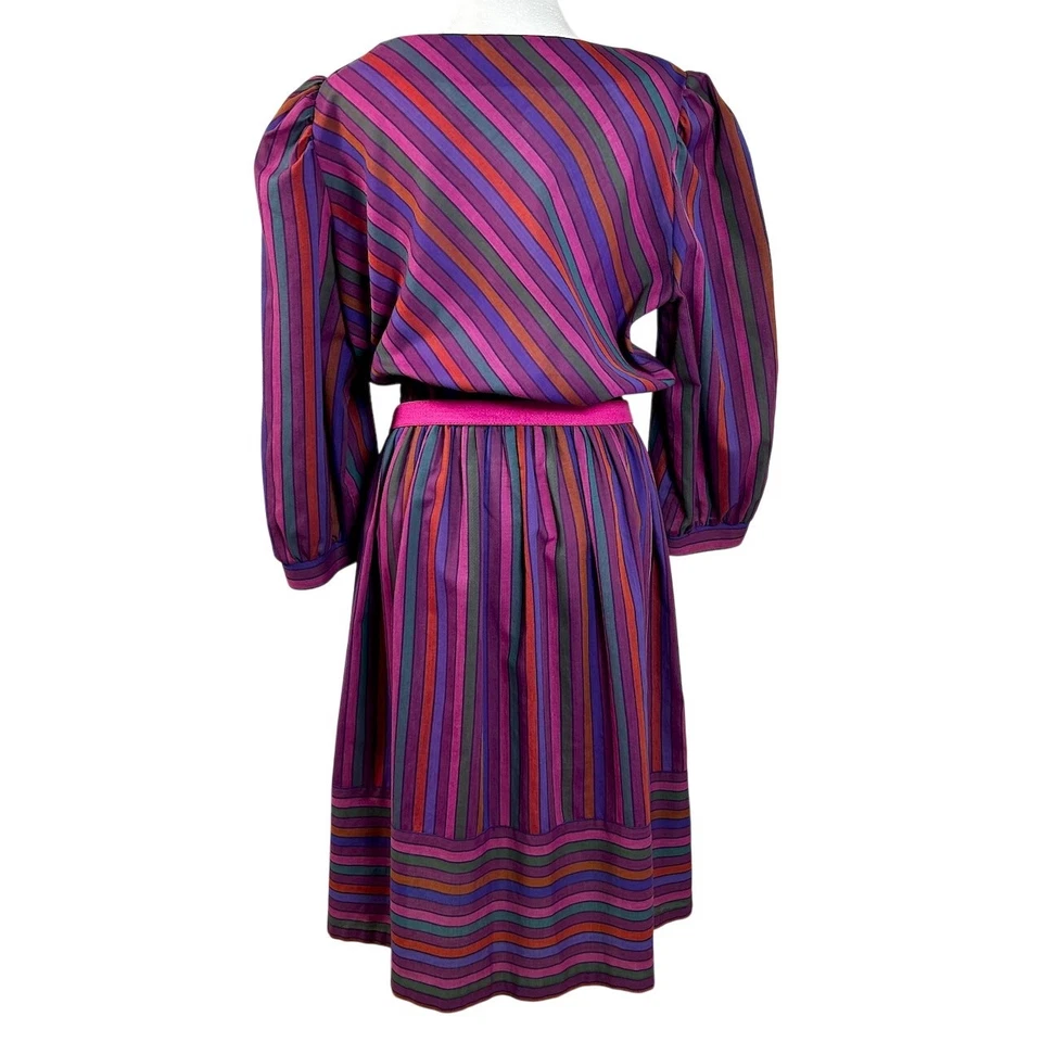 Cinturón de vestir romántico vintage años 80 Nancy Wheeler preppy a rayas cabaña retro 6 Foto 4 de 4