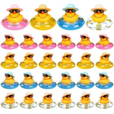 24 Pcs Mini Rubber Ducks Bulk Mini Funny Bathtub Cute Squeaky Shower Ducks fo...