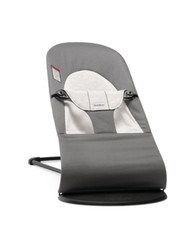 BabyBj rn Bouncer Balance Soft   Dark Gray/Gray   Adjustable Baby - USED