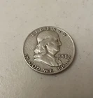 1958 Franklin Silver Half Dollar Coin In Circulated Condition 90% Silver