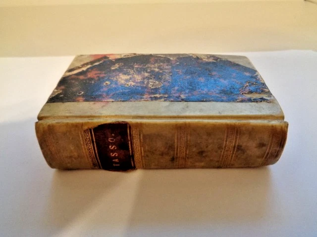 Antique Italian Poet Torquato Tasso Leater bound Book TASSO c1862 4x2.6x1.1in - Image 2 of 4