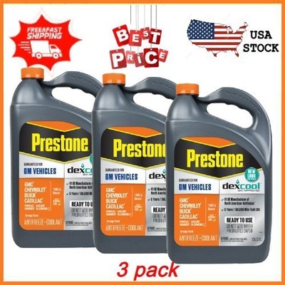 3 pack Prestone DEX-COOL Antifreeze+Coolant for GM Vehicles Extended Life 1 gal