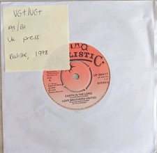 Love Brothers United Earth Is The Lord Vinyl Record 7" VG+/VG+ UP36417 1978