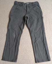 Carhartt Mens Size 32X30 Grey Rugged Flex Relaxed Fit Duck Utility Work Pants 24