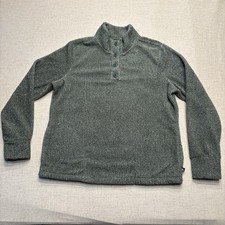Eddie Bauer Women's Quarter Button Up Front Pockets Pullover Sweater Medium