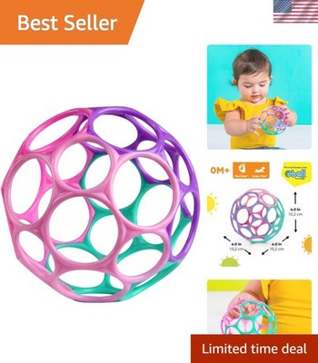 Classic Oball Easy-Grasp Baby Toy - 4-Inch in Pink/Purple for Fine Motor Skills
