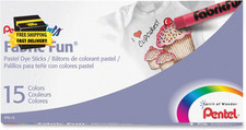 Arts Fabric Fun Pastel Dye Sticks, 15 Color Set PTS-15