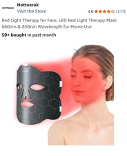 HOTTOERAK Red Light Therapy MASK for Face, LED Red Light / Wrinkle Therapy 