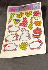 VINTAGE Eureka Paper Magic Group Easter foill Stickers NIP NOS