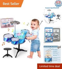 Kids Drum Set for Toddlers 15-Piece , Drum Set for Kids Age 3-5, Musical Toy...